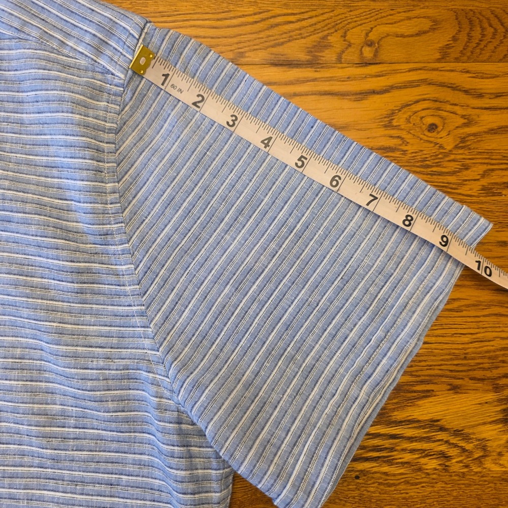 Barbour Men's 2XL Blue Striped Short Sleeve Button Down Shirt Regular Fit - Picture 9 of 16